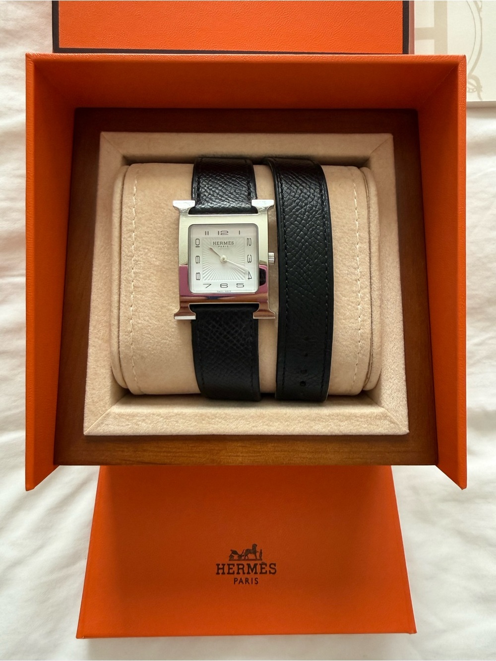 Hermès Heure H HH1.510 Double Tour Watch + Extra Strap full Box Set